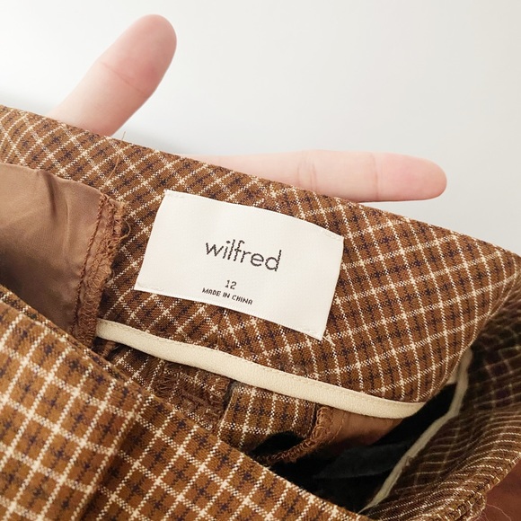 Aritzia Plaid Tie Front Pants - Picture 3 of 4